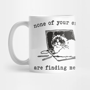 None Of Your Emails Are Finding Me Well Retro T-Shirt, Vintage 90s Lazy Cat T-shirt, Funny Cat Shirt, Unisex Kitten Graphic Adult Shirt Mug